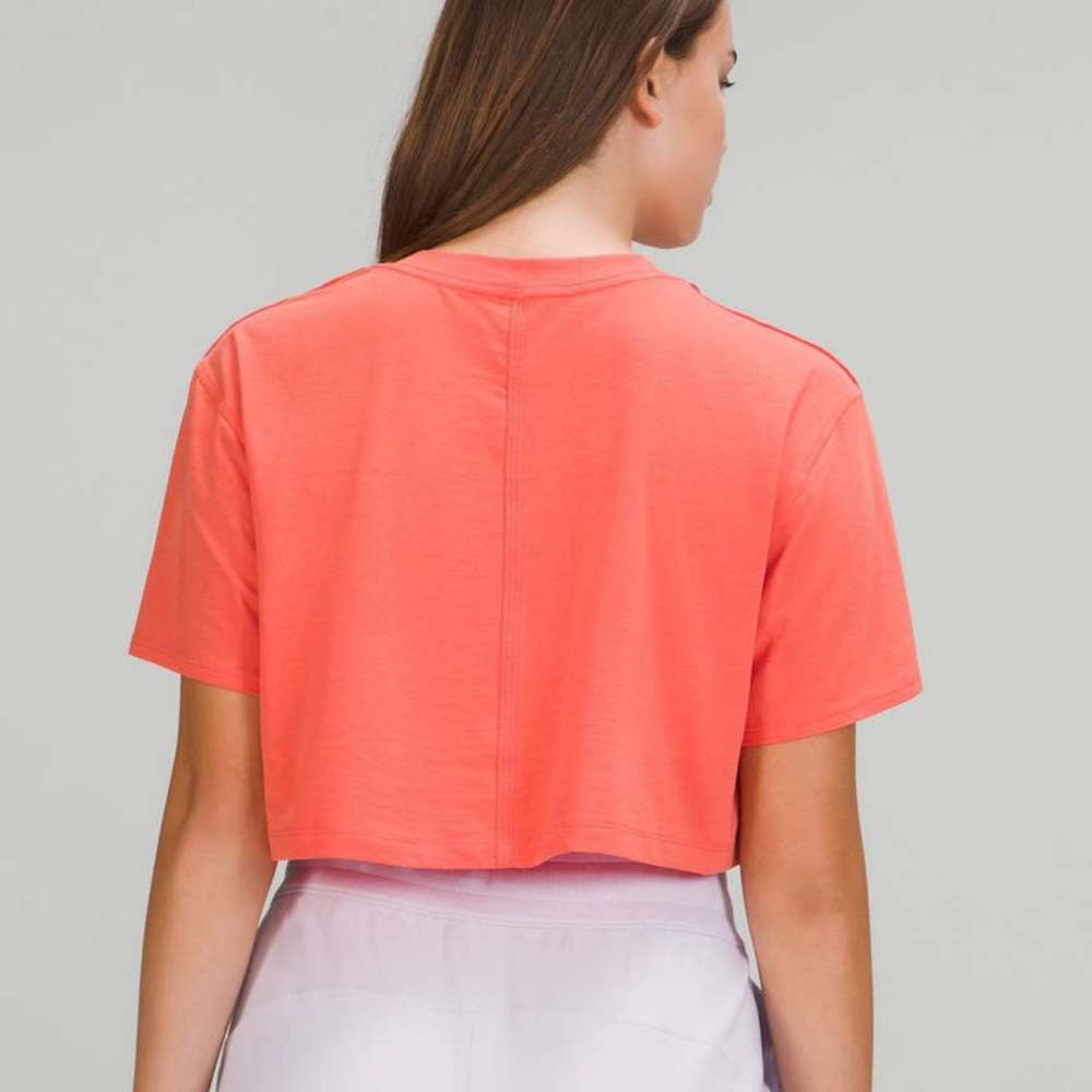 Lululemon Warm Coral All Yours Cropped T-Shirt